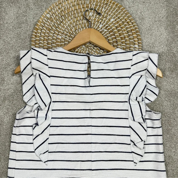 Anthropologie Postmark Flutterwork Top Sleeveless Navy White Striped Size XS - Picture 6 of 11